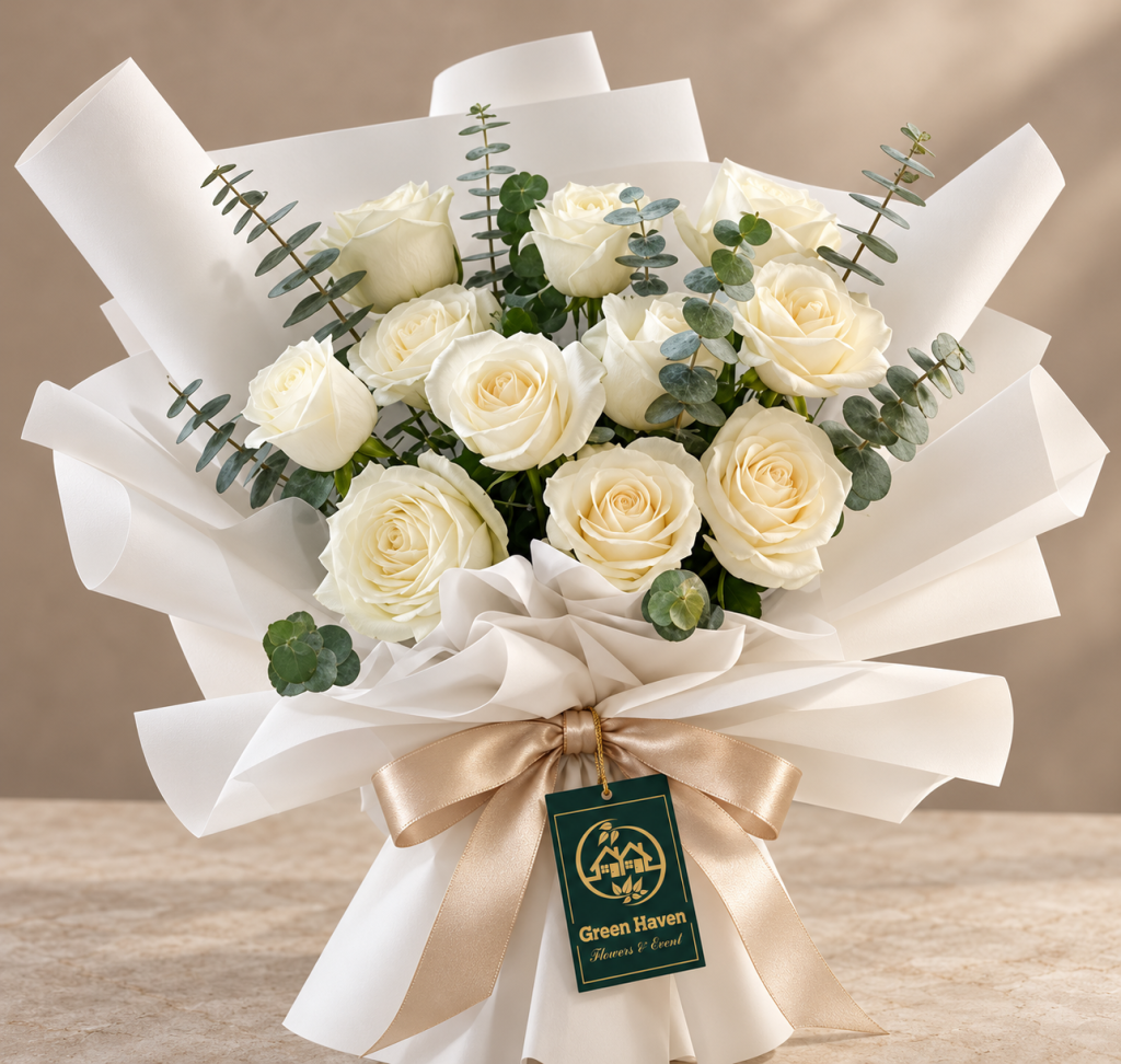 Elegant Ivory Rose Bouquet
