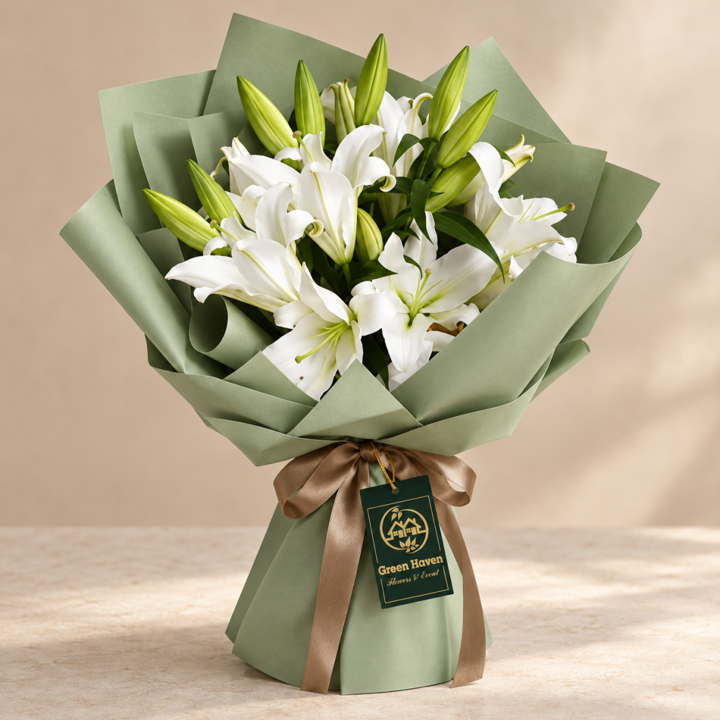 Elegant White Lily Bouquet 🤍