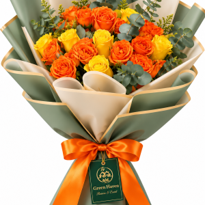 Sunshine Orange & Yellow Rose Bouquet