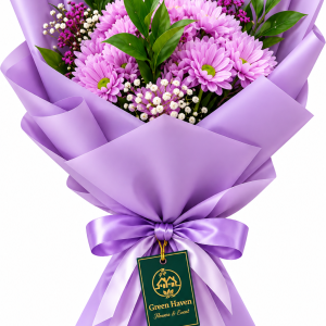 Purple Chrysanthemum Bouquet 💜