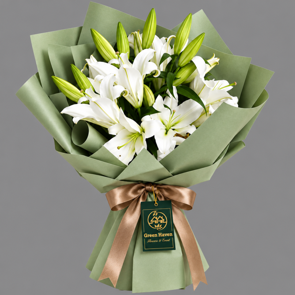 Elegant White Lily Bouquet 🤍