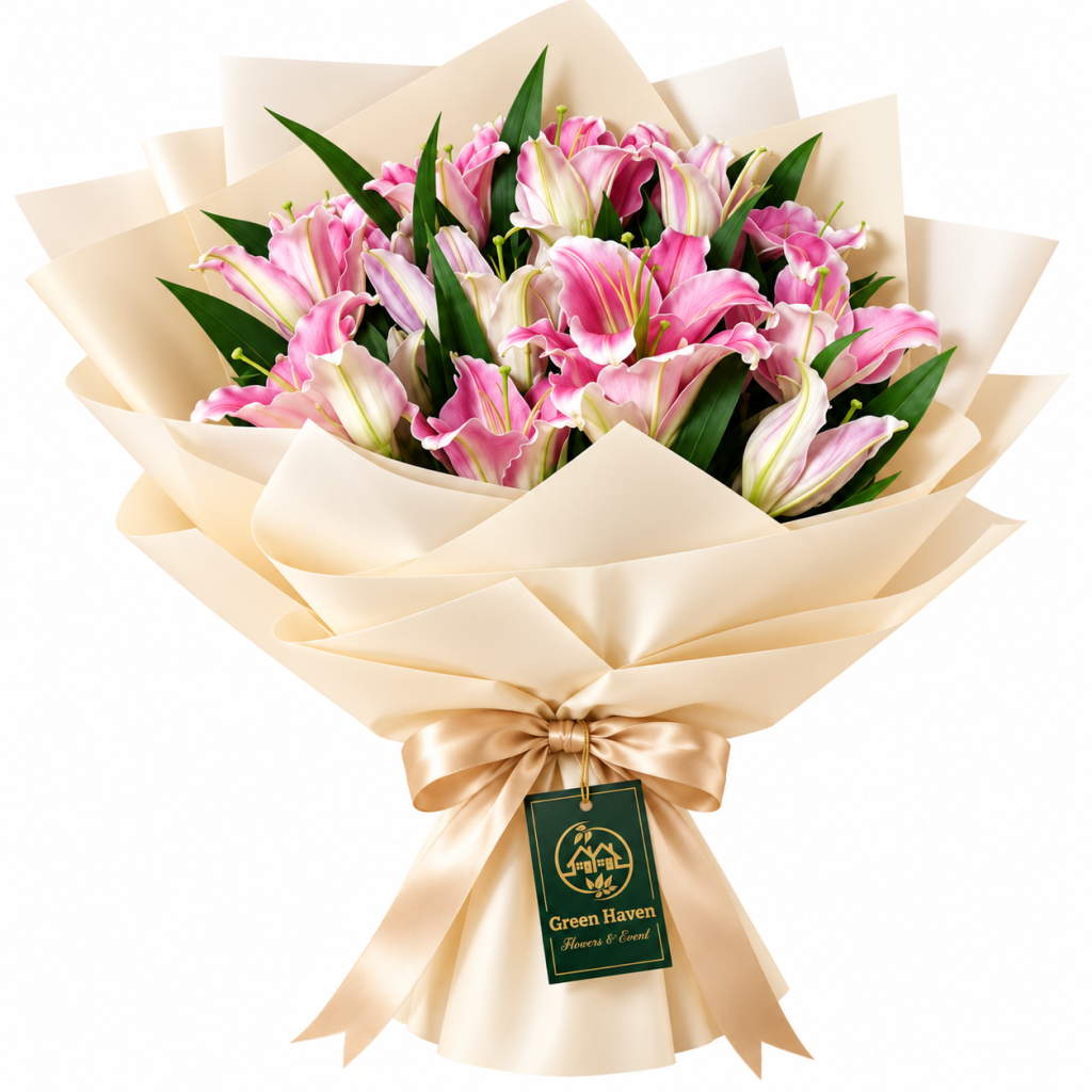 Elegant Pink Lily Bouquet