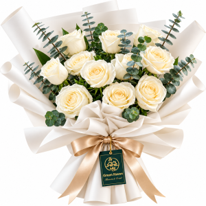 Elegant Ivory Rose Bouquet