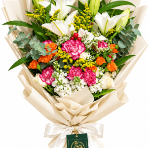 Elegant White Lily & Mixed Flower Bouquet