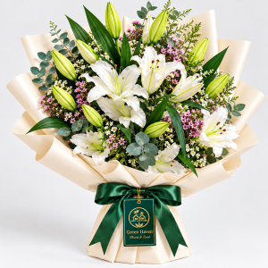 Pure White Lily Elegance Bouquet