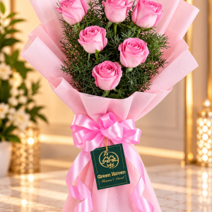 Sweet Pink – 6 Pink Roses Bouquet