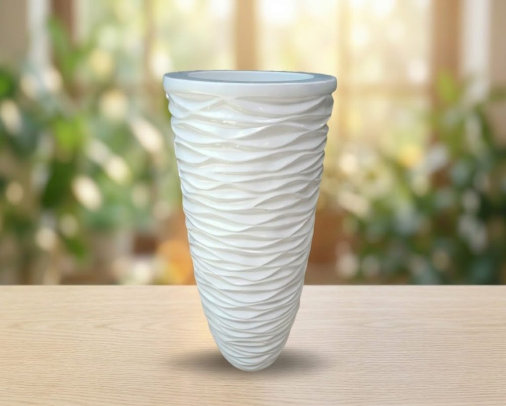 Fiber Clay Pot White Short Hole-Small