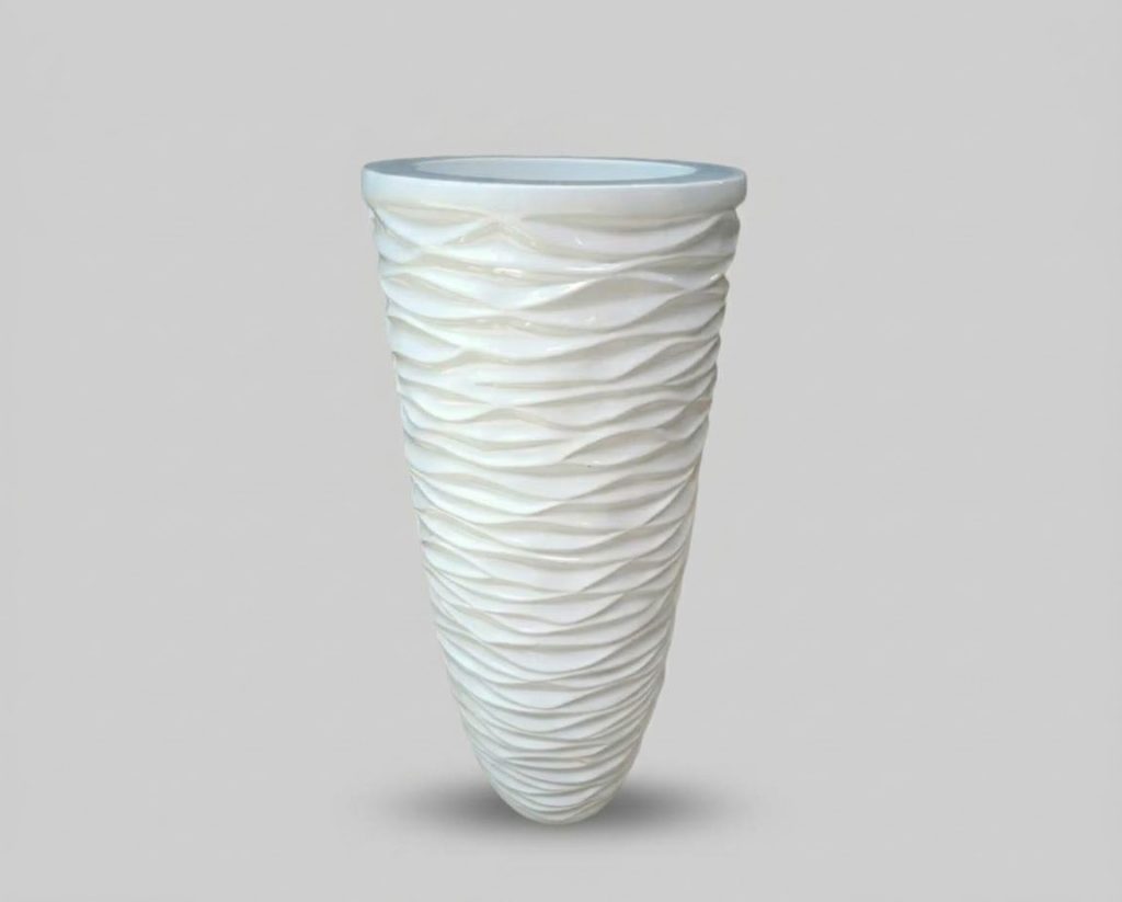 Fiber Clay Pot White Short Hole-Small