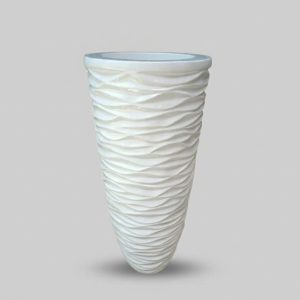 Fiber Clay Pot White Short Hole-Small